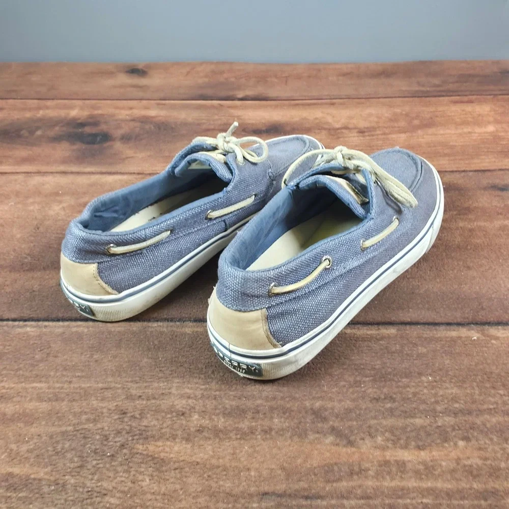 Sperry Bahama Boat Shoes Mens 11 Blue Good Canvas Low Top Sneakers STS23974